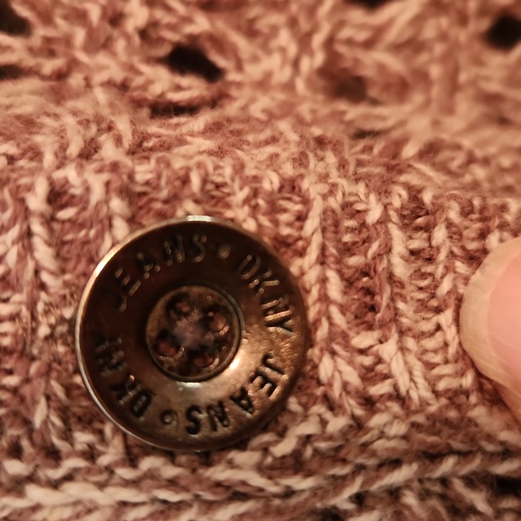 DKNY Jeans crocheted  button front cardigan. - Picture 3 of 10